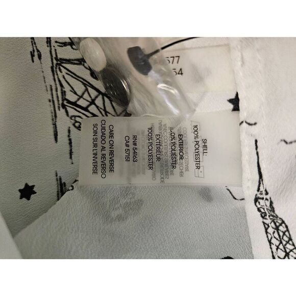 Karl Lagerfeld white blouse with a Paris printed theme. Size S. NWT. - Picture 4 of 4